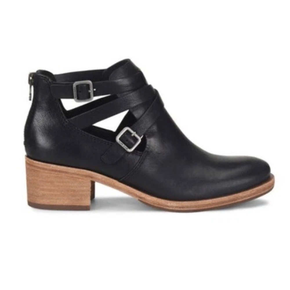 Kork Ease Jardin black leather ankle booties Strappy boots Size 11 Moto boots - Picture 4 of 13